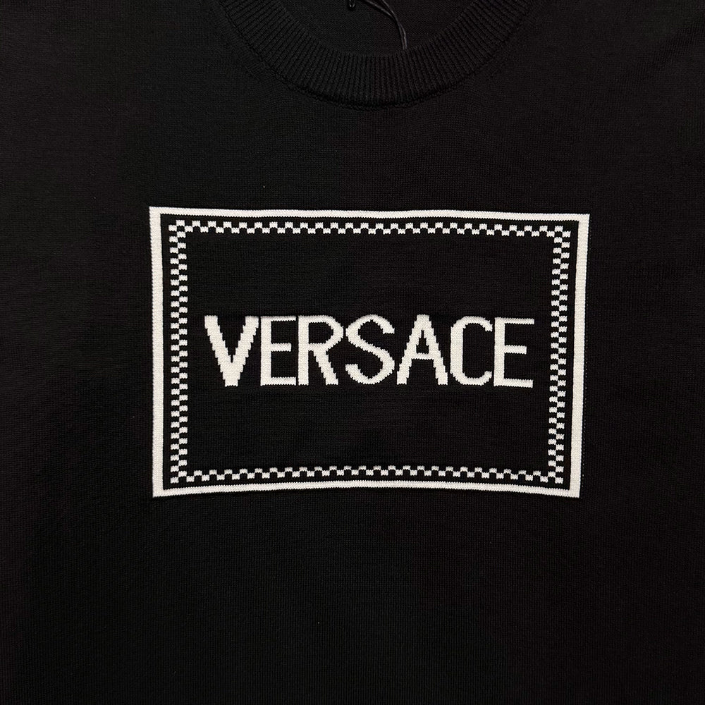 VERSACE Short-Sleeved Cotton Crewneck Knitwear