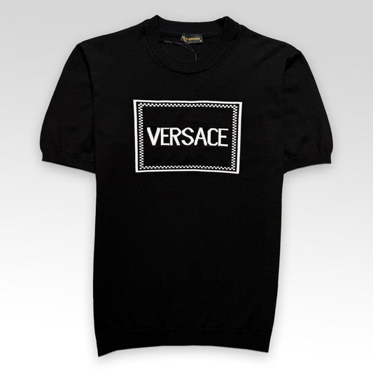 VERSACE Short-Sleeved Cotton Crewneck Knitwear