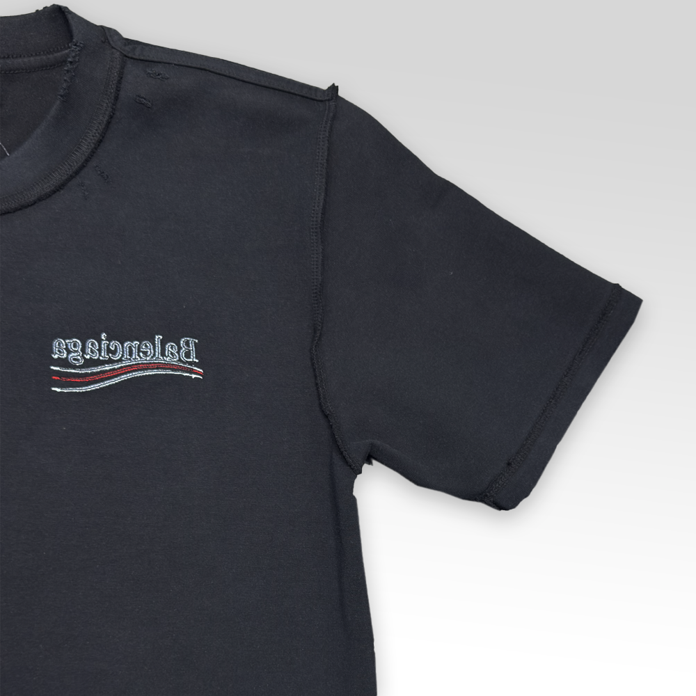 Political Campaign Inside-out T-shirt in Faded Black