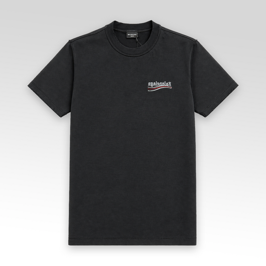Political Campaign Inside-out T-shirt in Faded Black
