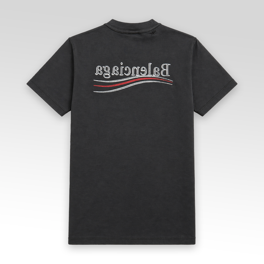 Political Campaign Inside-out T-shirt in Faded Black