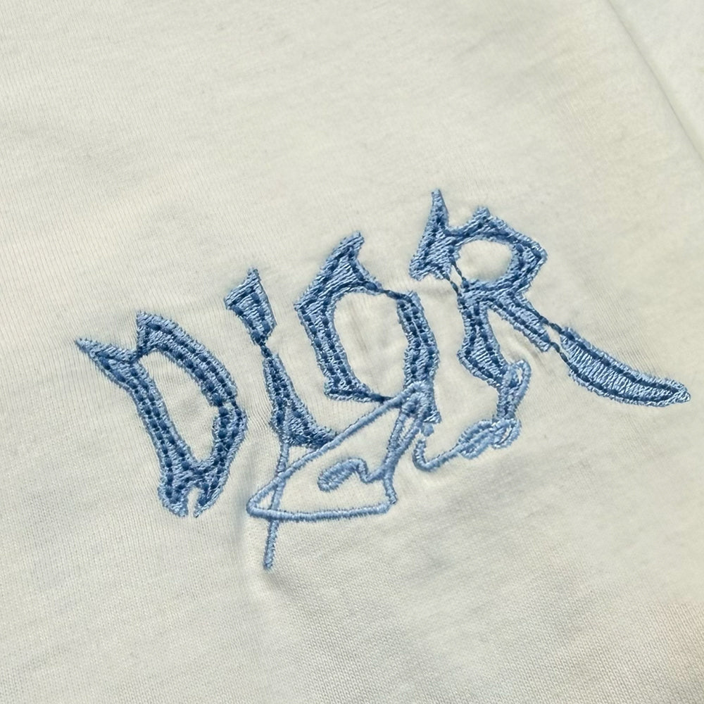 Denim Patch and Embroidered Logo T-Shirt