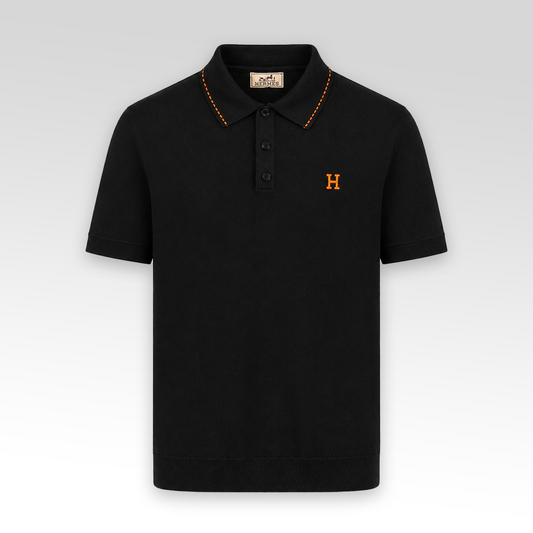 H Logo Knit Polo Shirt