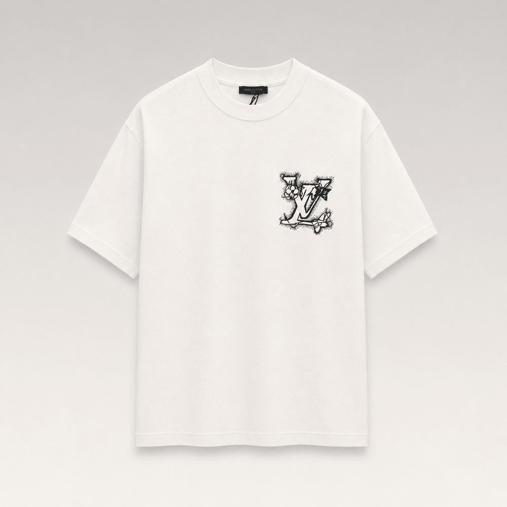 Print and Embroidered Signature T-Shirt