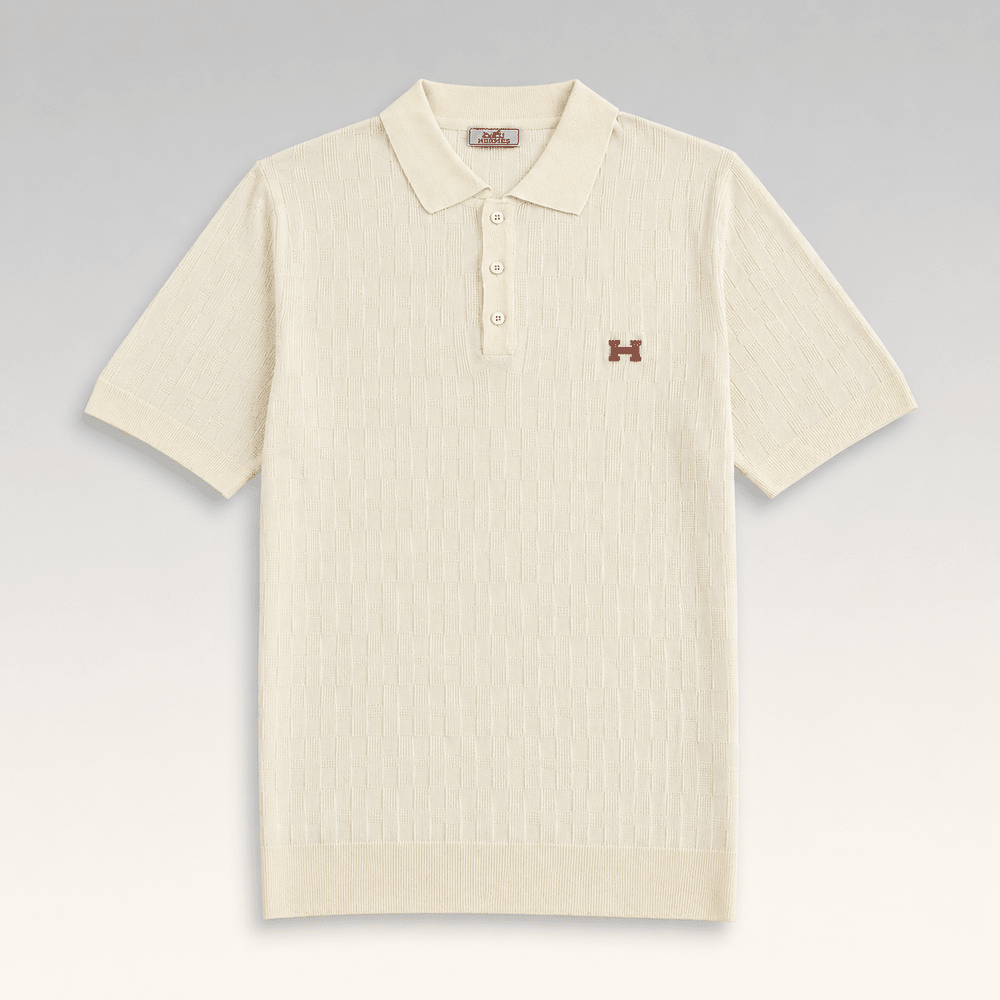 Jacquard Knit Polo Shirt