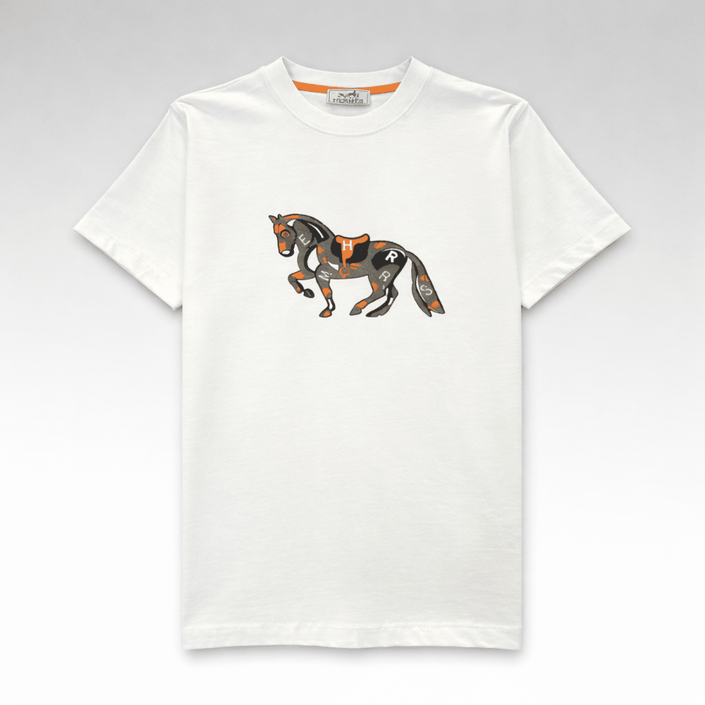 Flocked Horse Logo T-Shirt