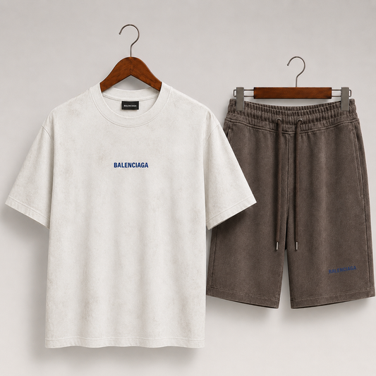 Embroidered Logo T-shirt Shorts Set