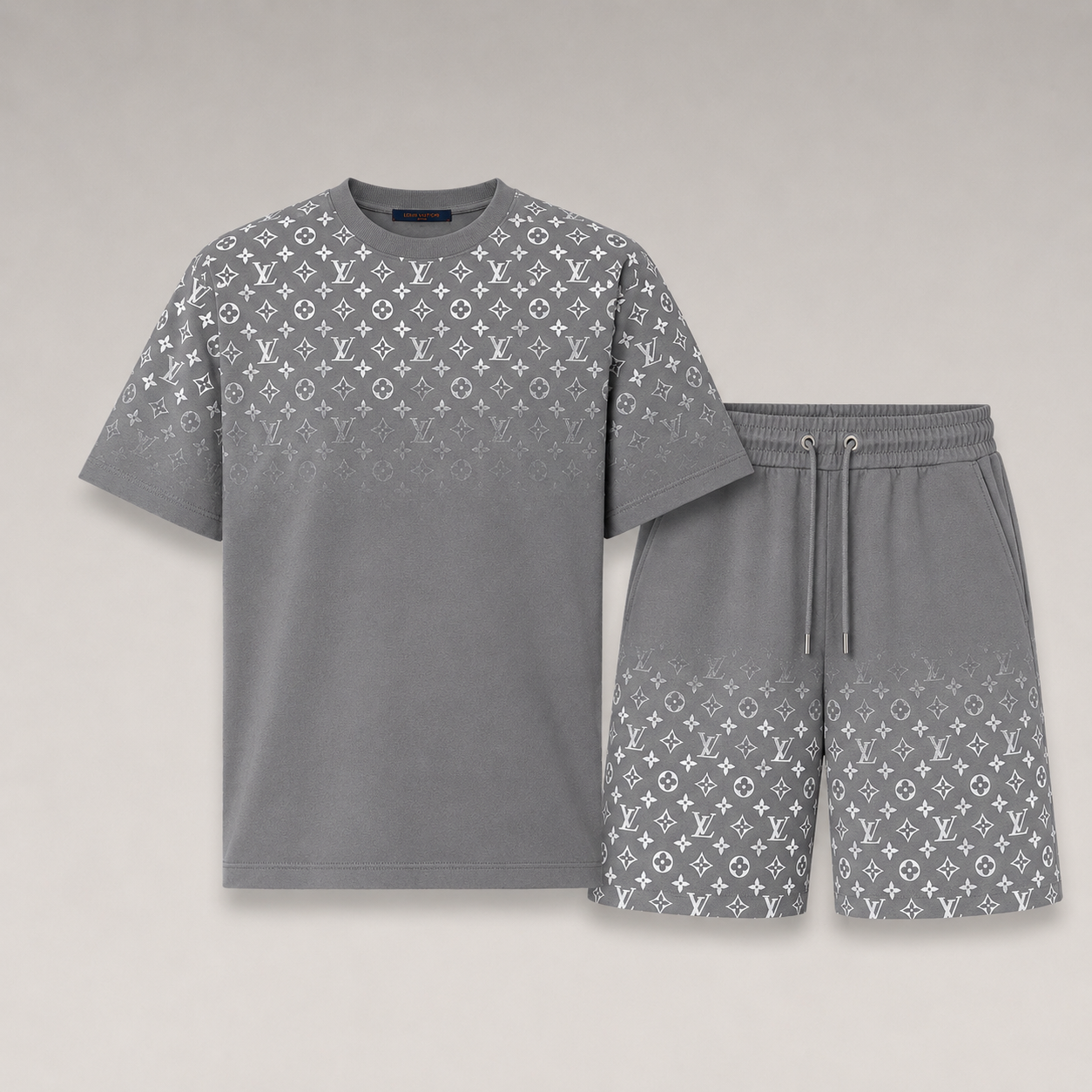 Gradient Cotton T-Shirt&Shorts Set