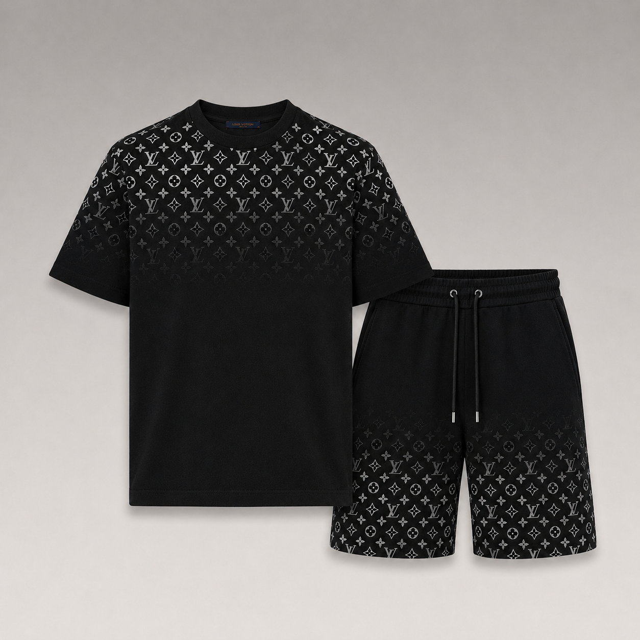 Gradient Cotton T-Shirt&Shorts Set