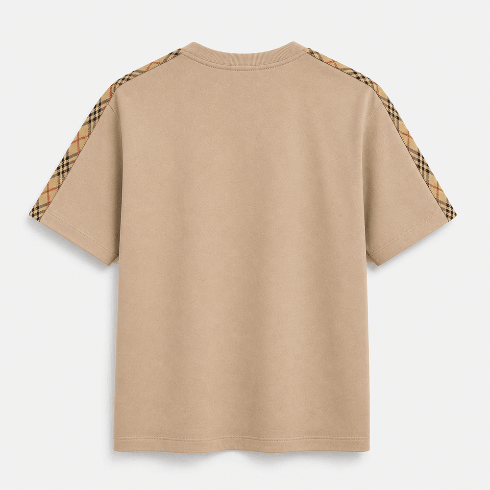 Check Trim Cotton T-shirt- Shorts Set
