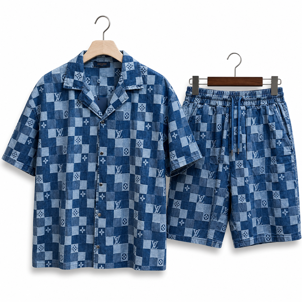 Denim Shirt&Shorts Set