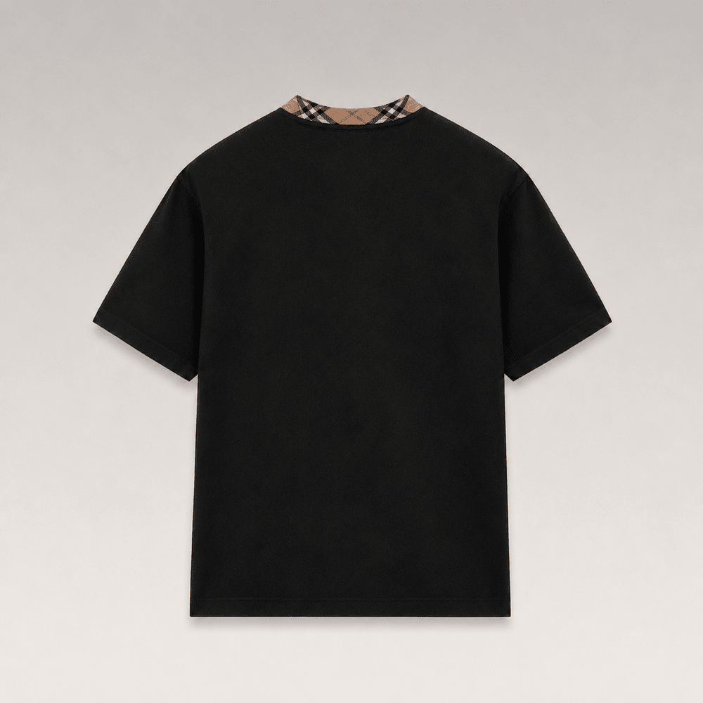 Check Trim Cotton T-shirt