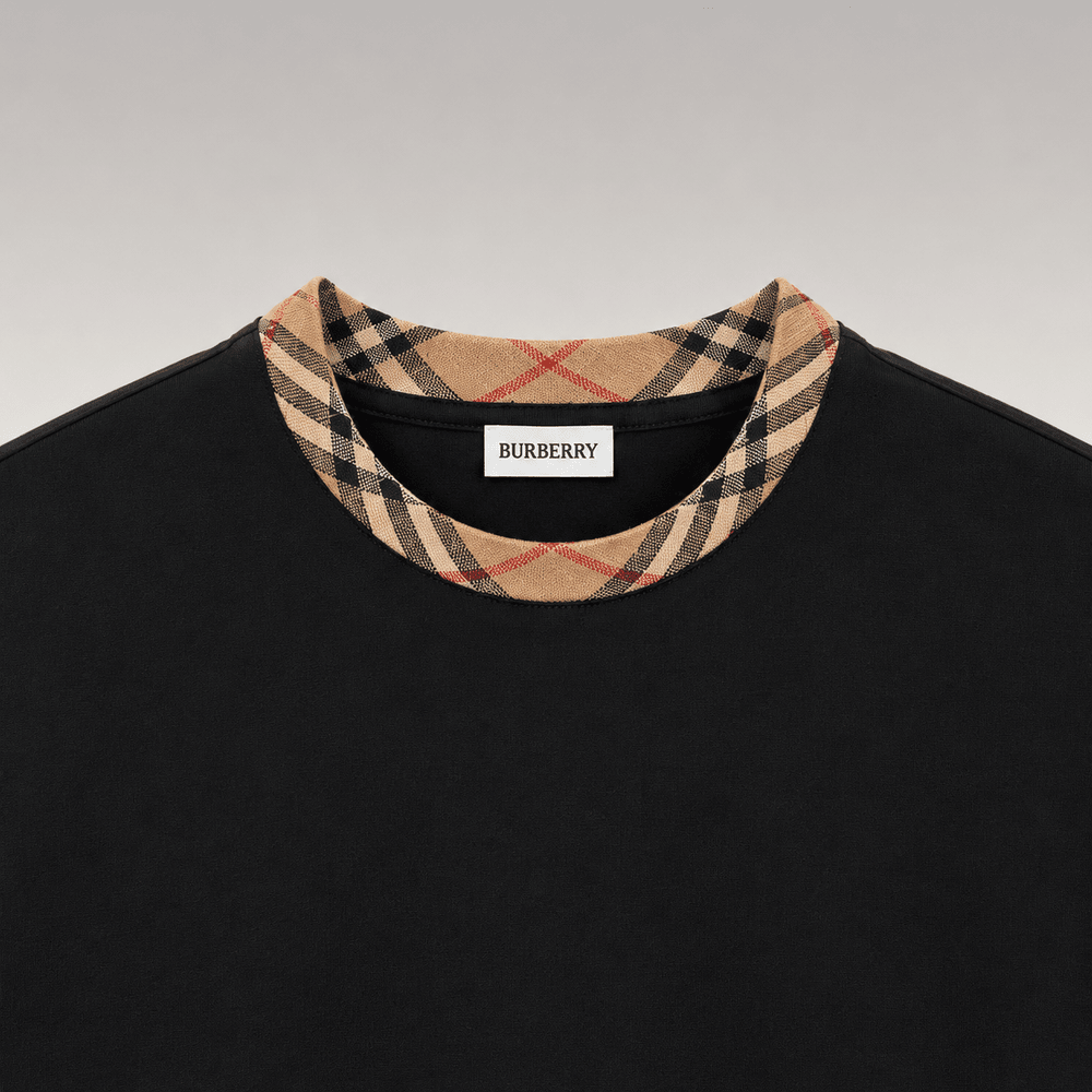 Check Trim Cotton T-shirt
