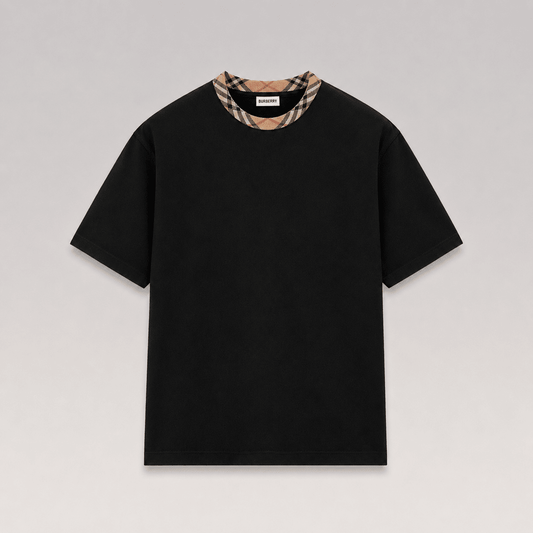 Check Trim Cotton T-shirt