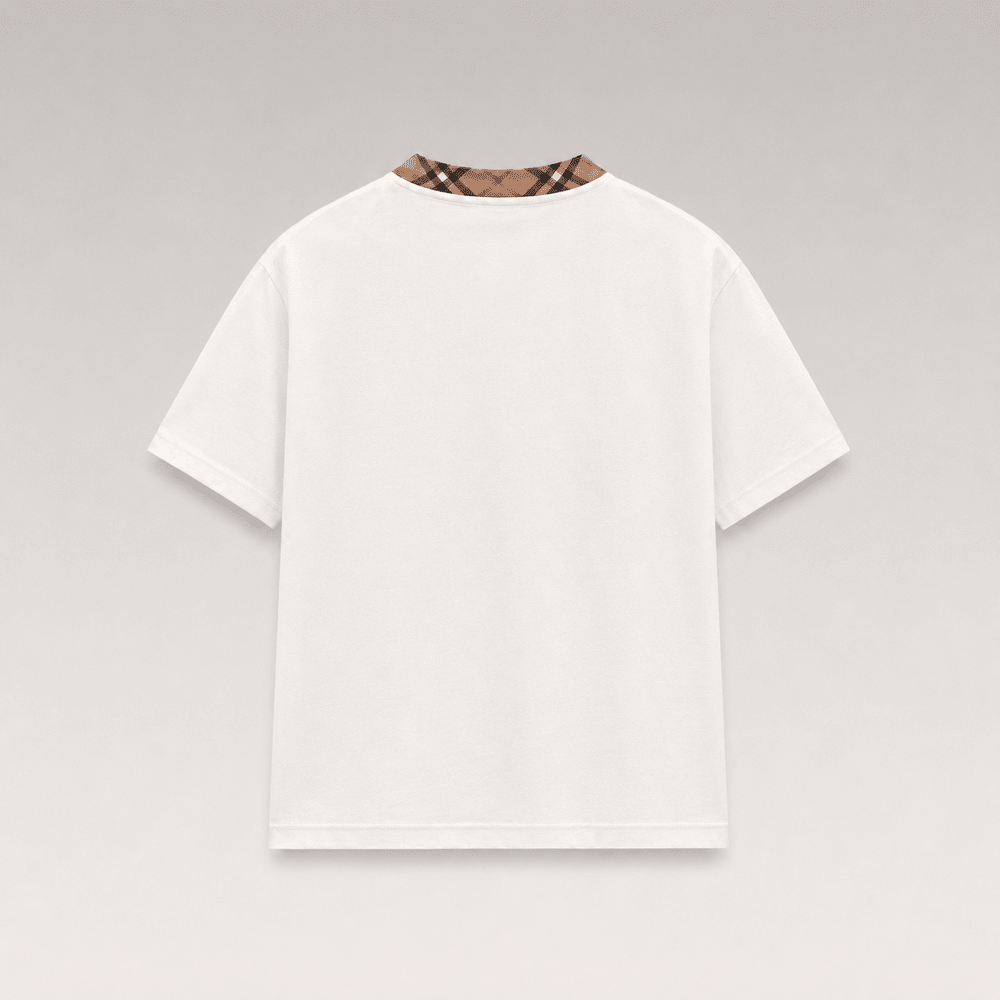 Check Trim Cotton T-shirt