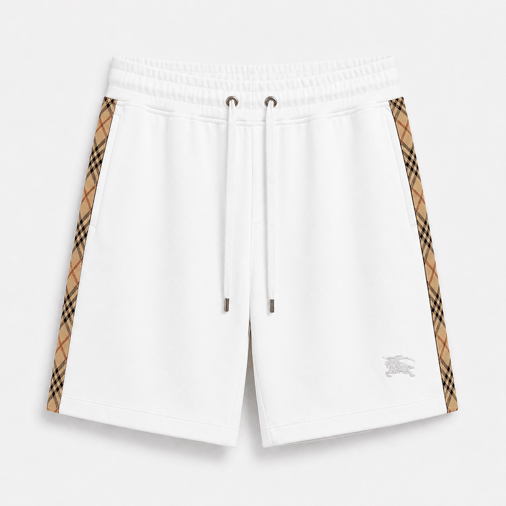 Check Trim Cotton T-shirt- Shorts Set