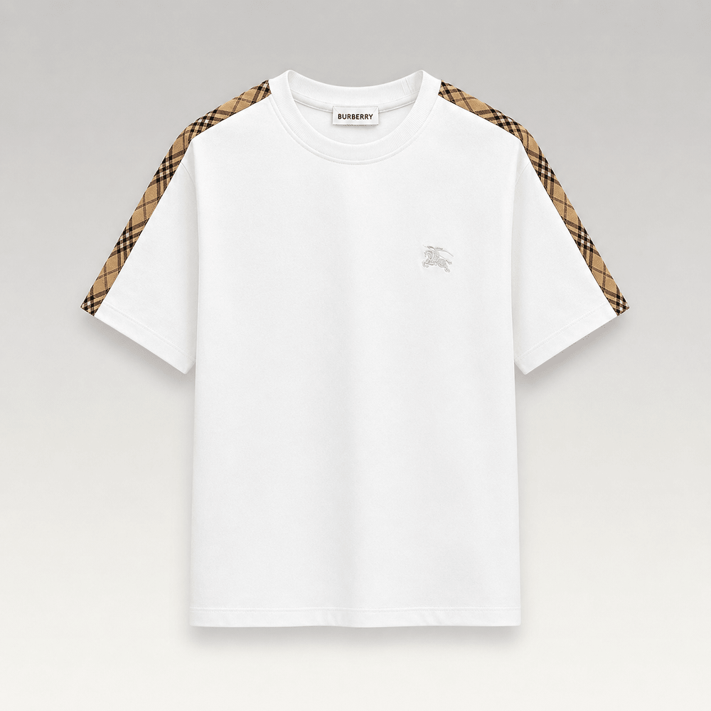 Check Trim Cotton T-shirt- Shorts Set