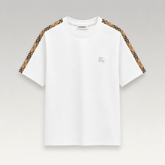 Check Trim Cotton T-shirt- Shorts Set