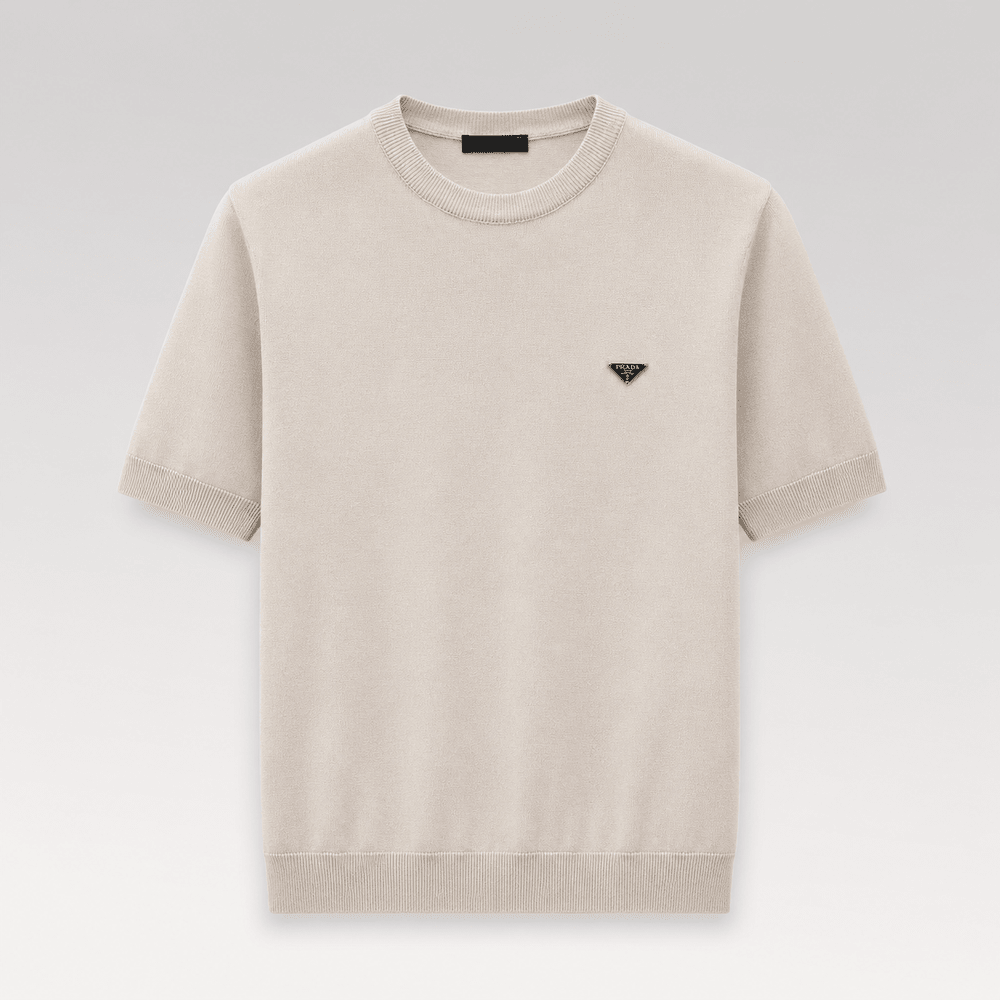 Metal Triangle Logo Knit T-Shirt