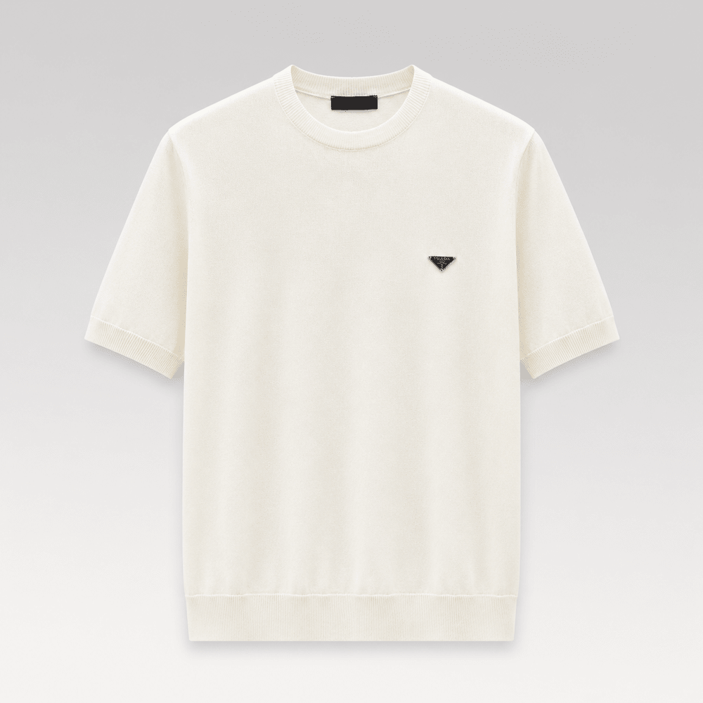 Metal Triangle Logo Knit T-Shirt