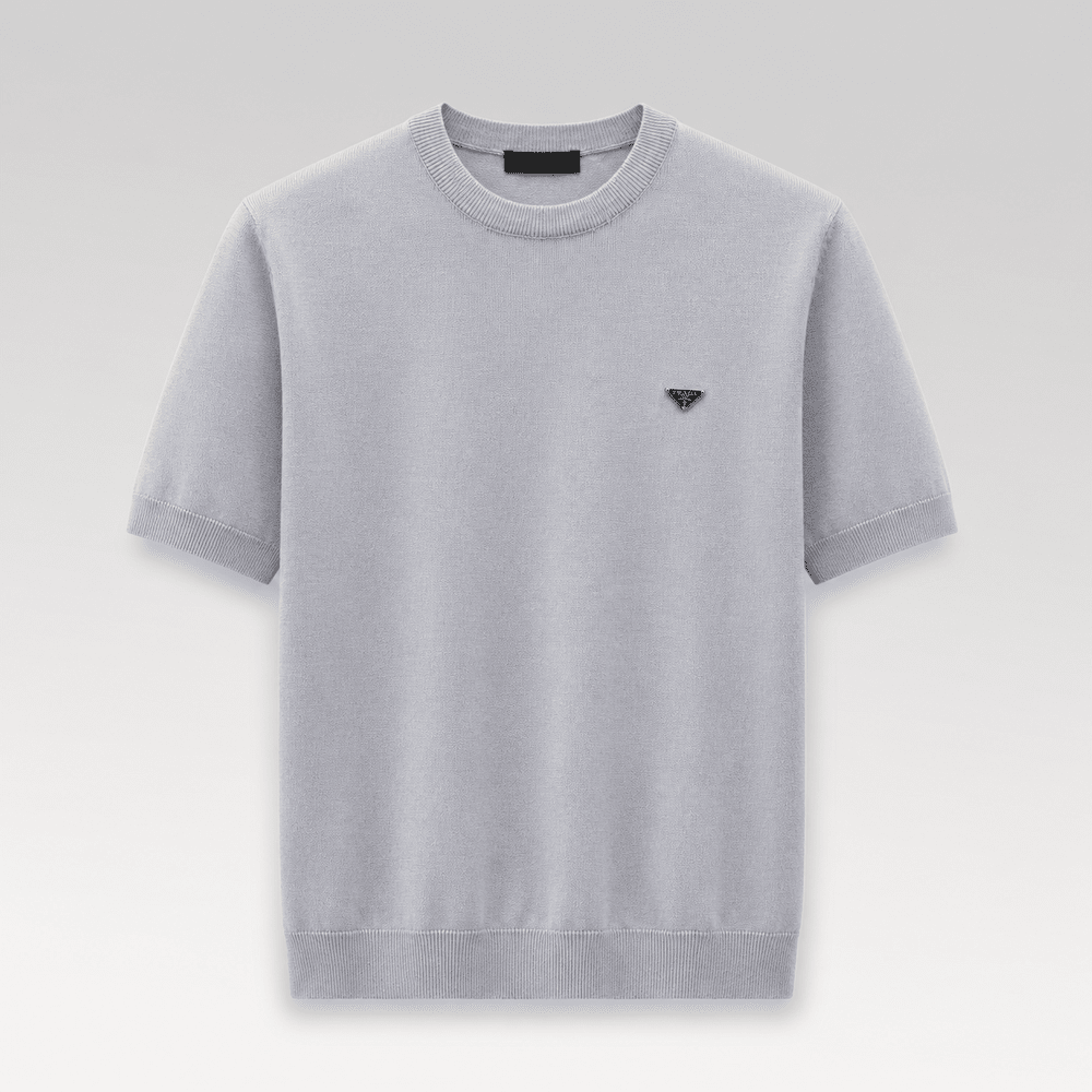 Metal Triangle Logo Knit T-Shirt