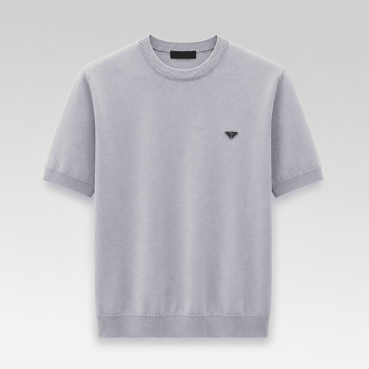 Metal Triangle Logo Knit T-Shirt