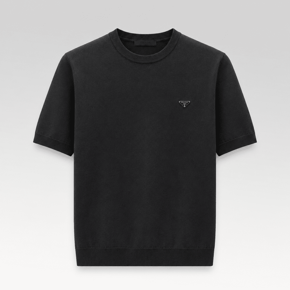 Metal Triangle Logo Knit T-Shirt