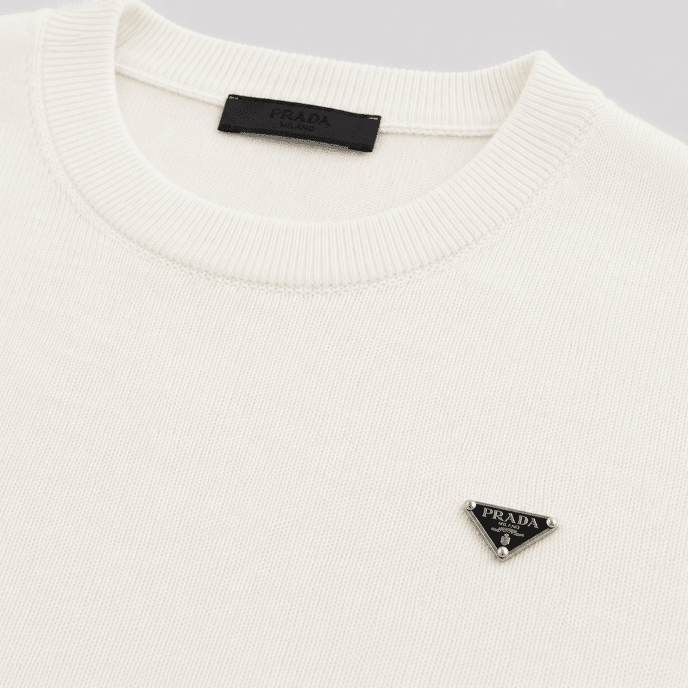Metal Triangle Logo Knit T-Shirt
