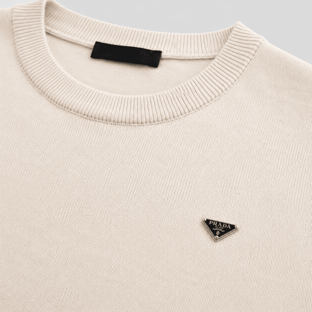 Metal Triangle Logo Knit T-Shirt