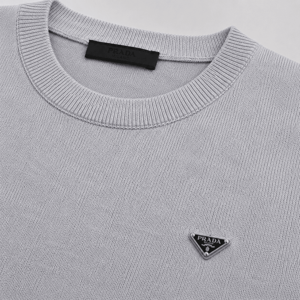 Metal Triangle Logo Knit T-Shirt