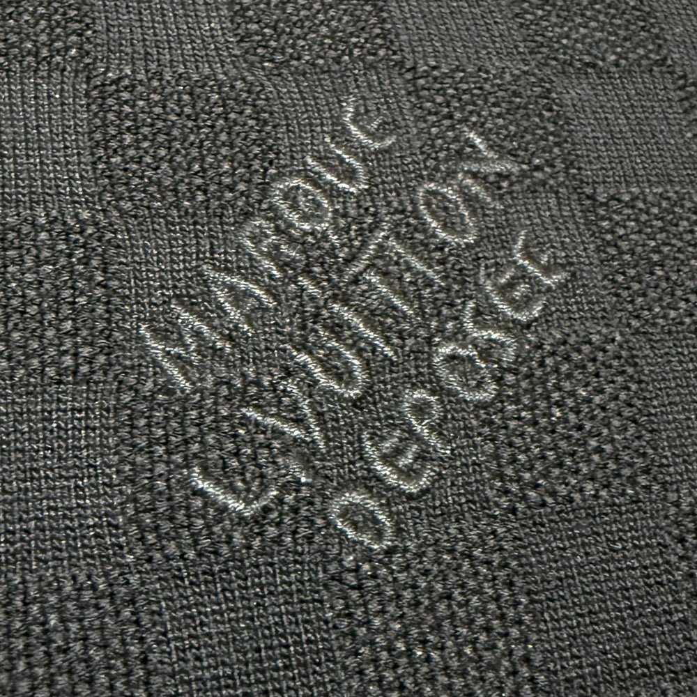 Damier Jacquard Embroidered Logo Knitted Polo T-shirt with Zipper