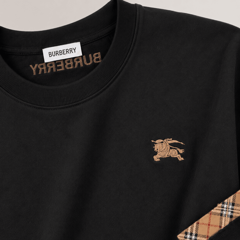 Check Trim Cotton T-shirt