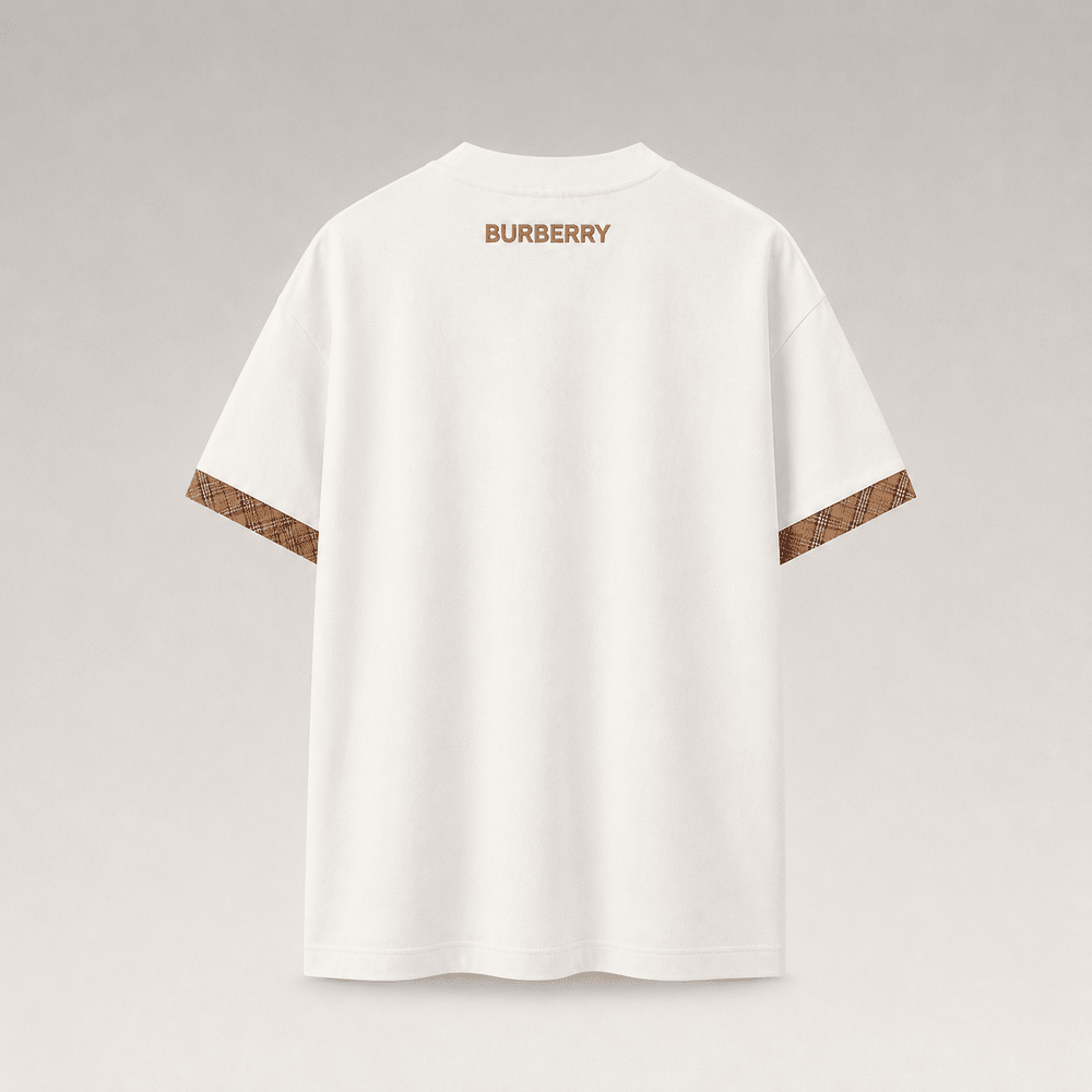 Check Trim Cotton T-shirt
