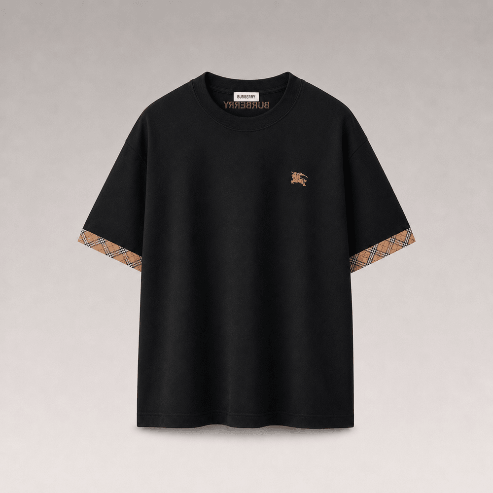 Check Trim Cotton T-shirt