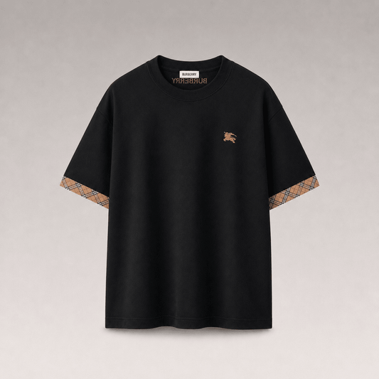 Check Trim Cotton T-shirt