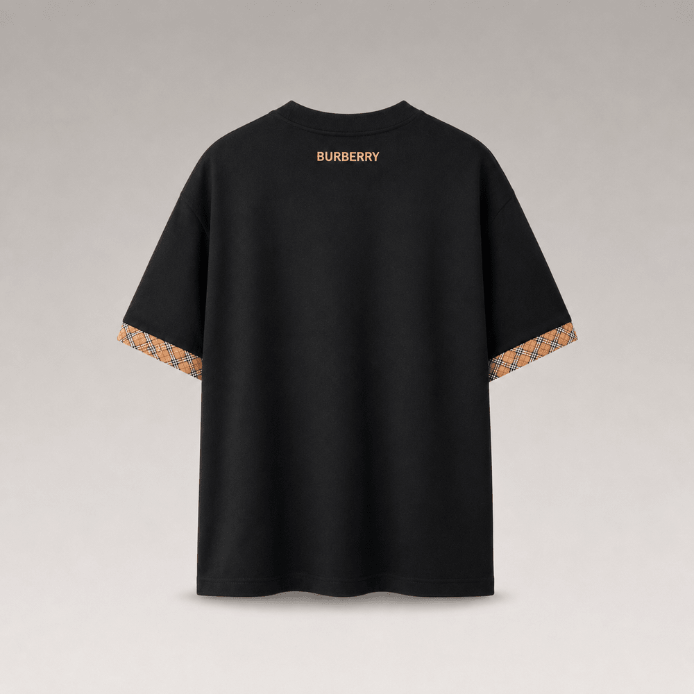 Check Trim Cotton T-shirt