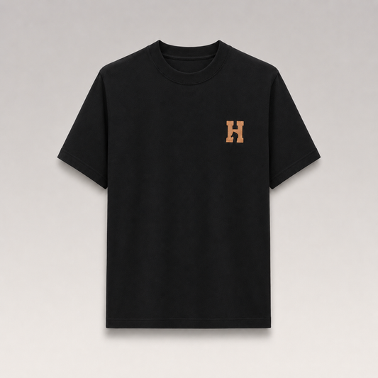 "H Logo" T-shirt With Leather Detail