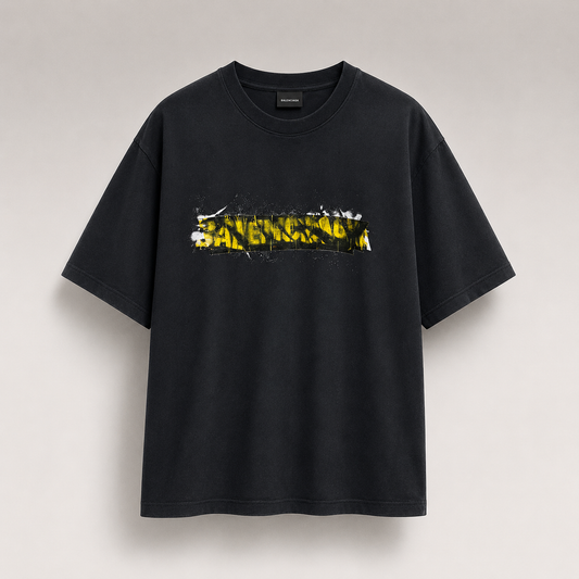 Messy Spray Faded Effect T-shirt Shorts Set