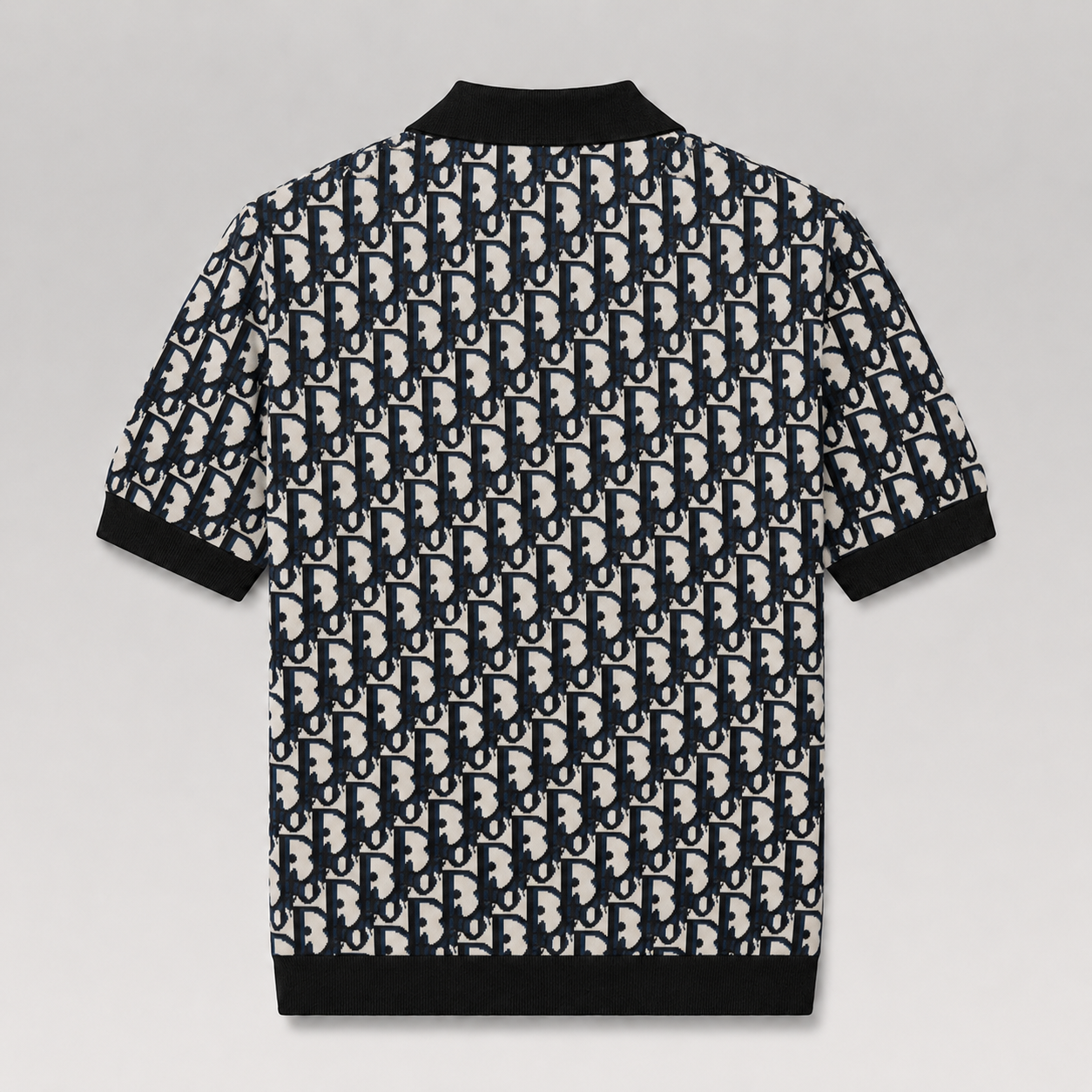 Oblique Jacquard Knit Polo Shirt