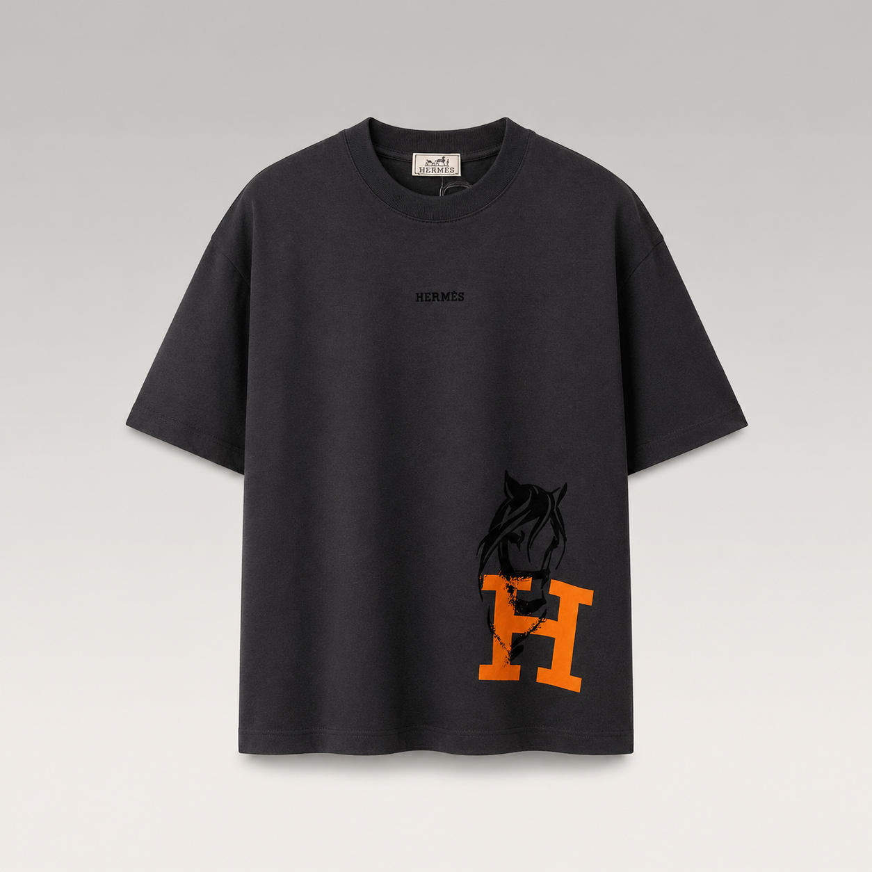 Flocked Horse Logo T-Shirt