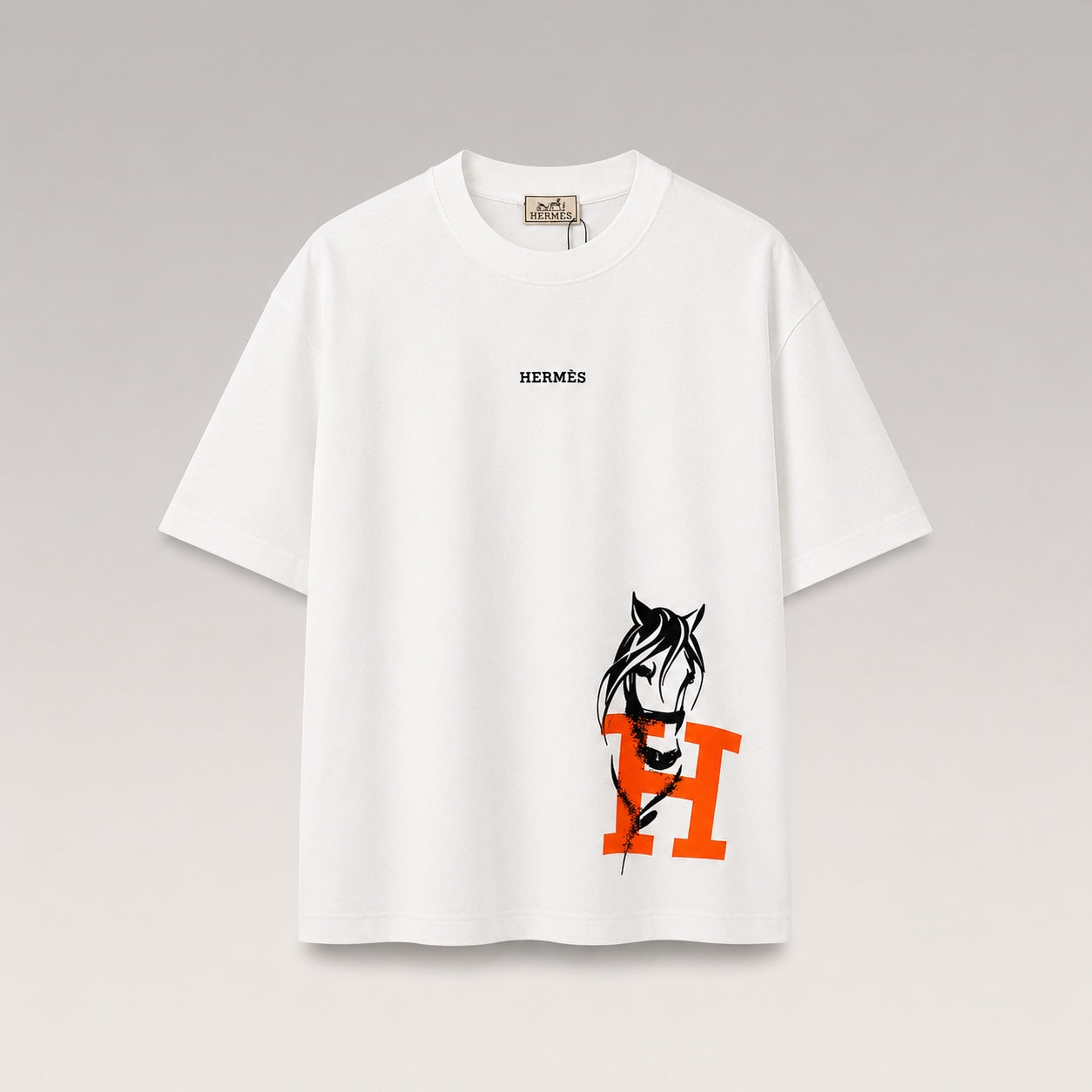 Flocked Horse Logo T-Shirt