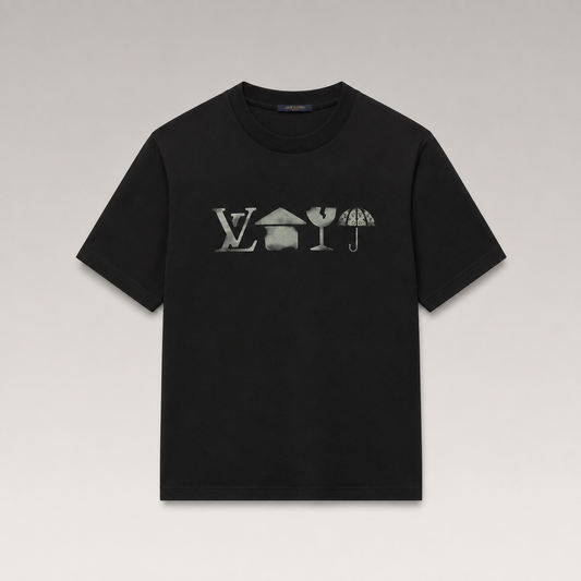 Embroidered And Printed Cotton T-Shirt