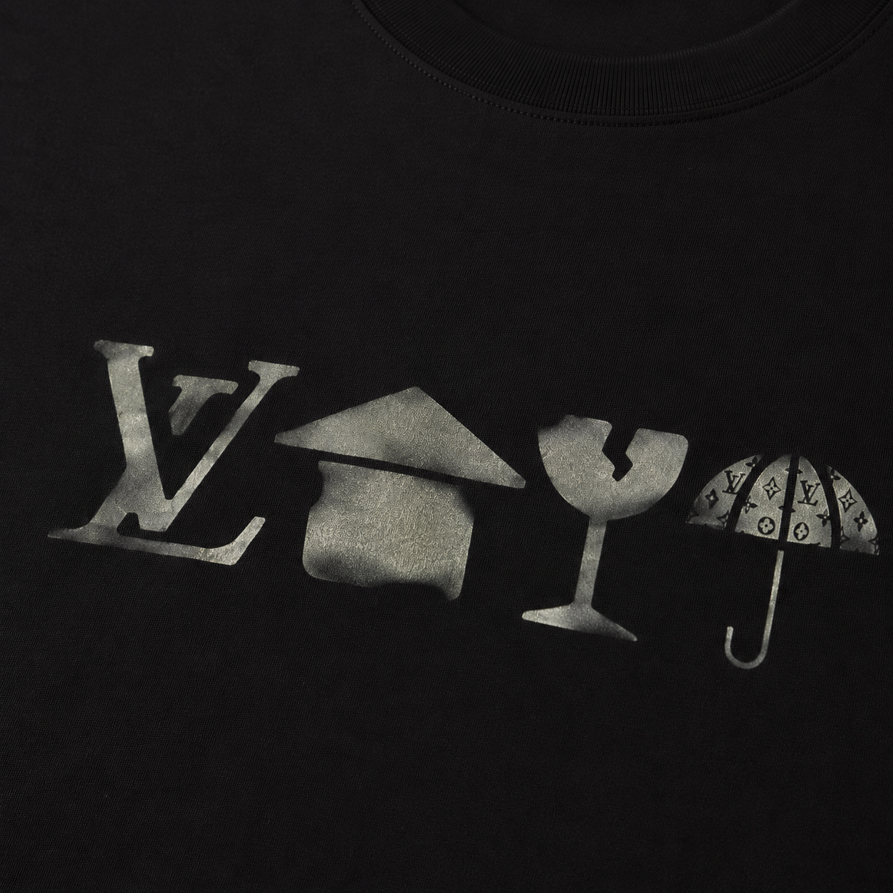 Embroidered And Printed Cotton T-Shirt