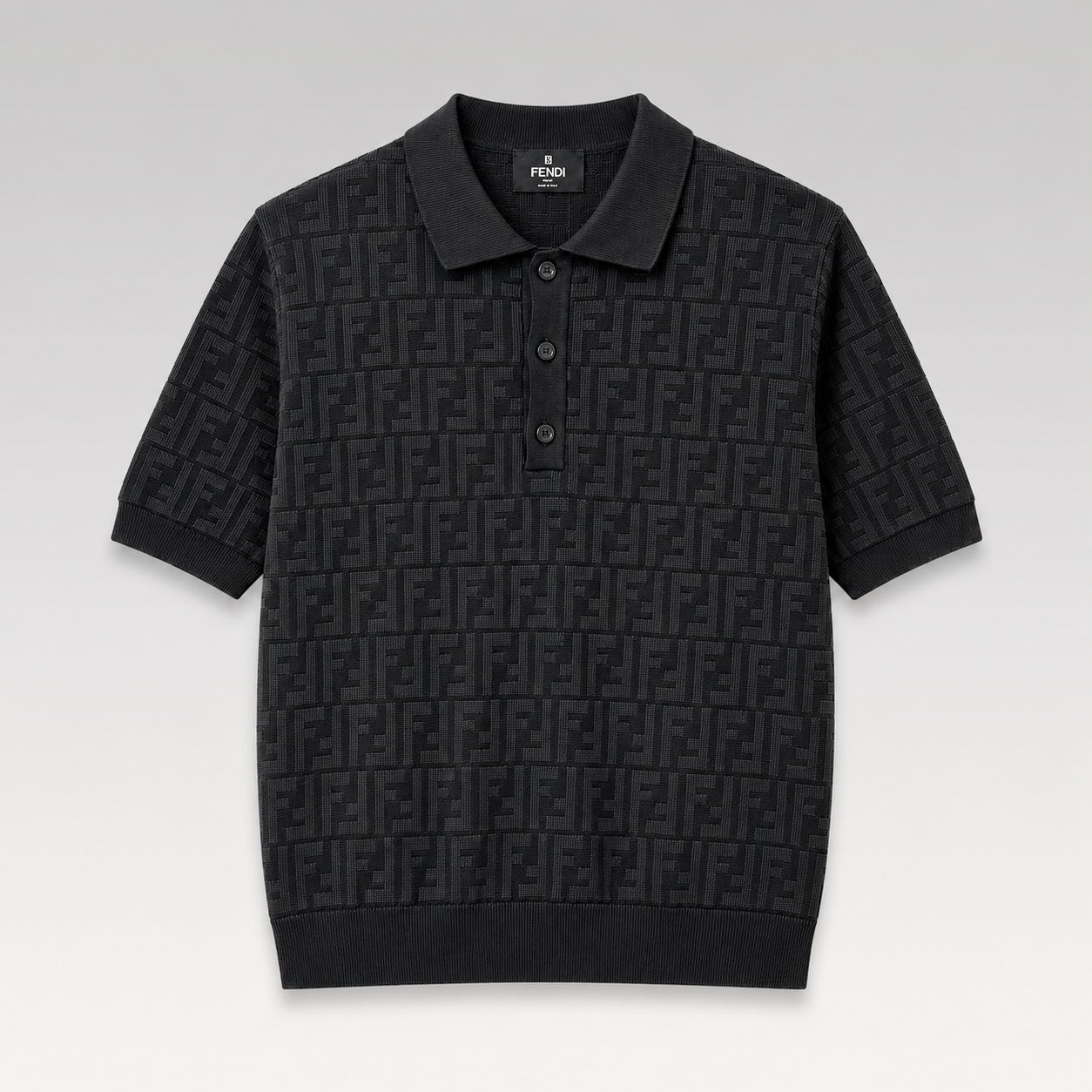 Jacquard Monogram Knit Polo Shirt