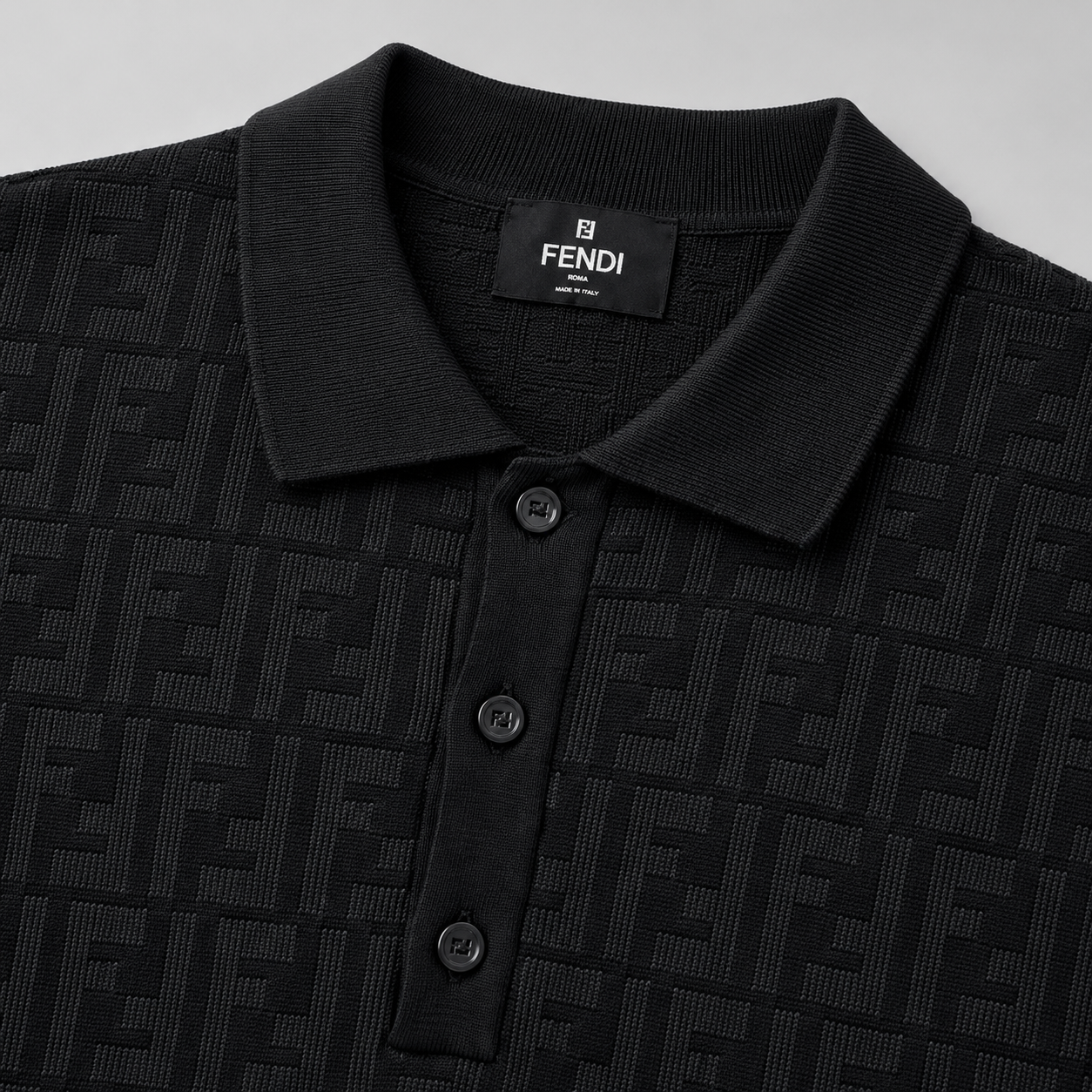 Jacquard Monogram Knit Polo Shirt