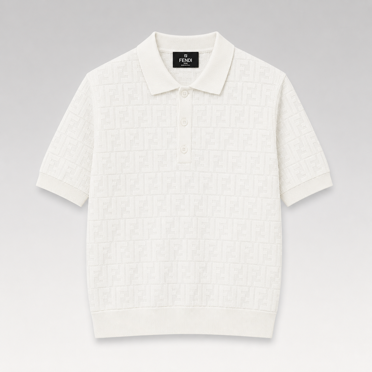 Jacquard Monogram Knit Polo Shirt