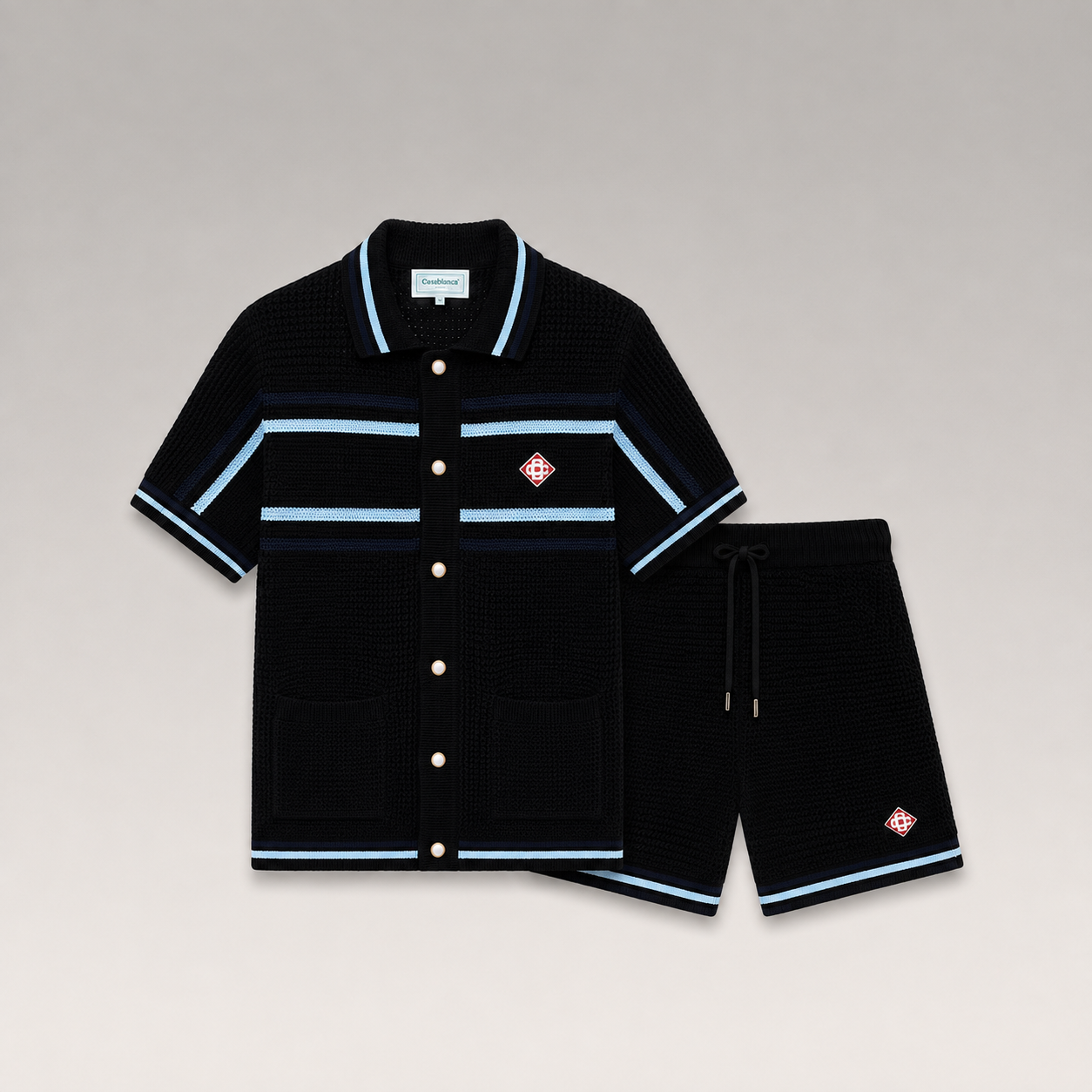 Tennis Short Sleeve Crochet Shirt-Shorts Set