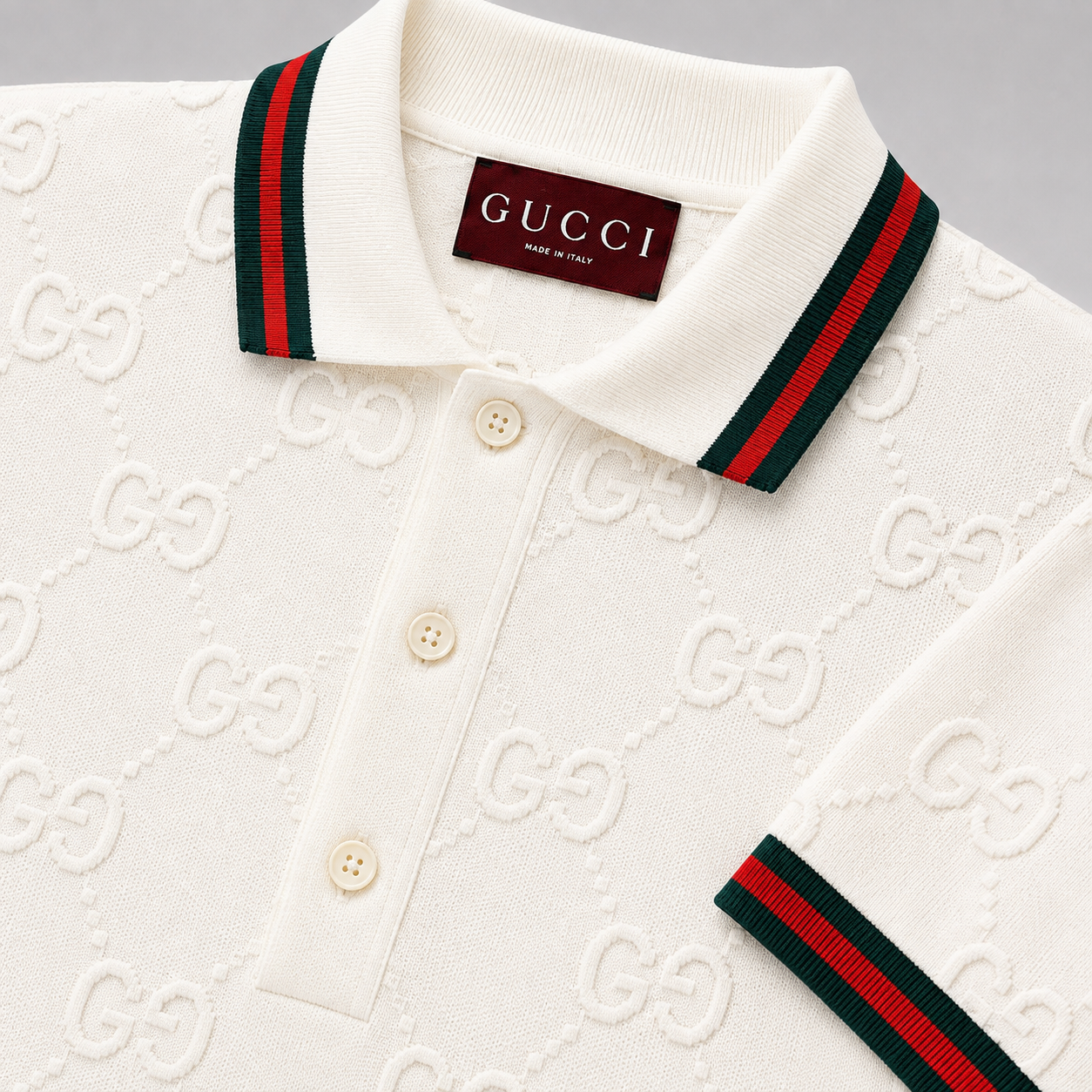 Monogram Embossed Logo Polo Shirt