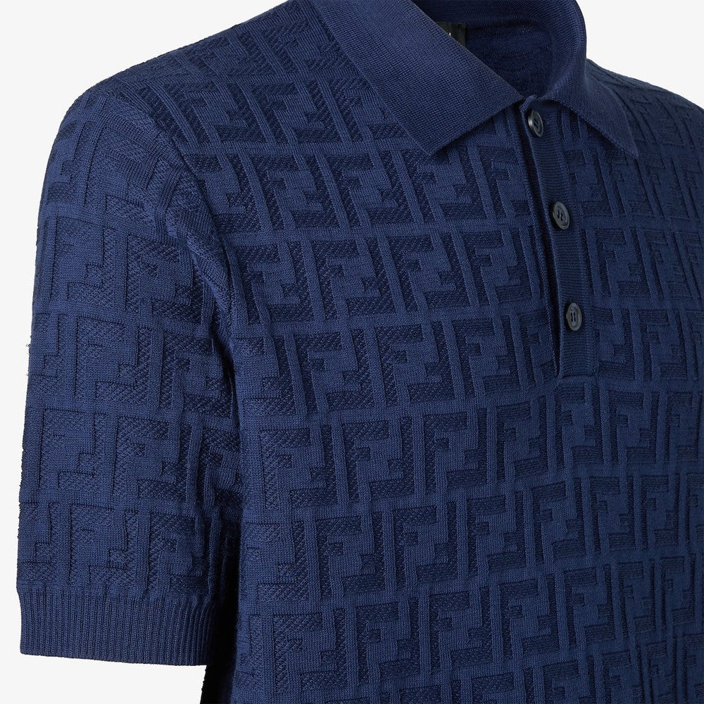 Jacquard Monogram Knit Polo Shirt