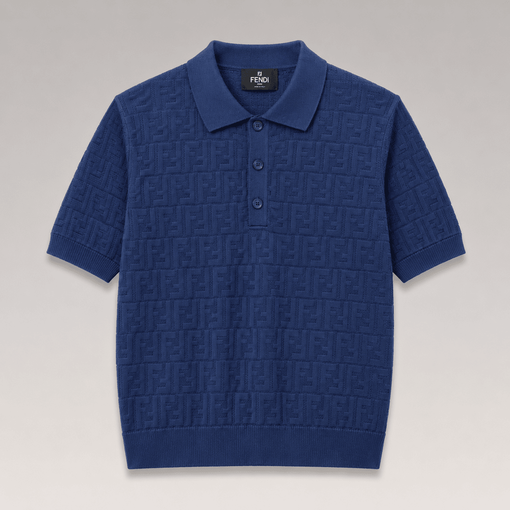 Jacquard Monogram Knit Polo Shirt